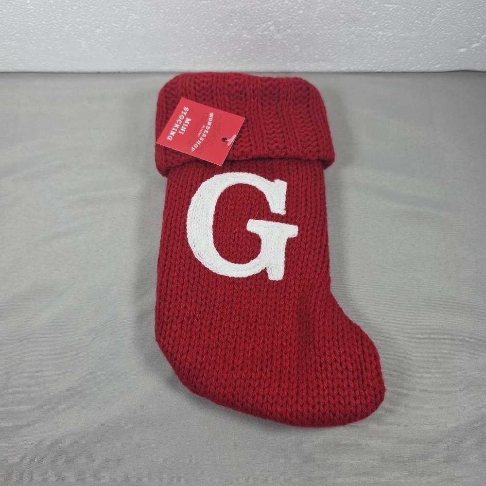 Letter G Wondershop Monogram Mini Christmas Stocking Initial Red Knit Target